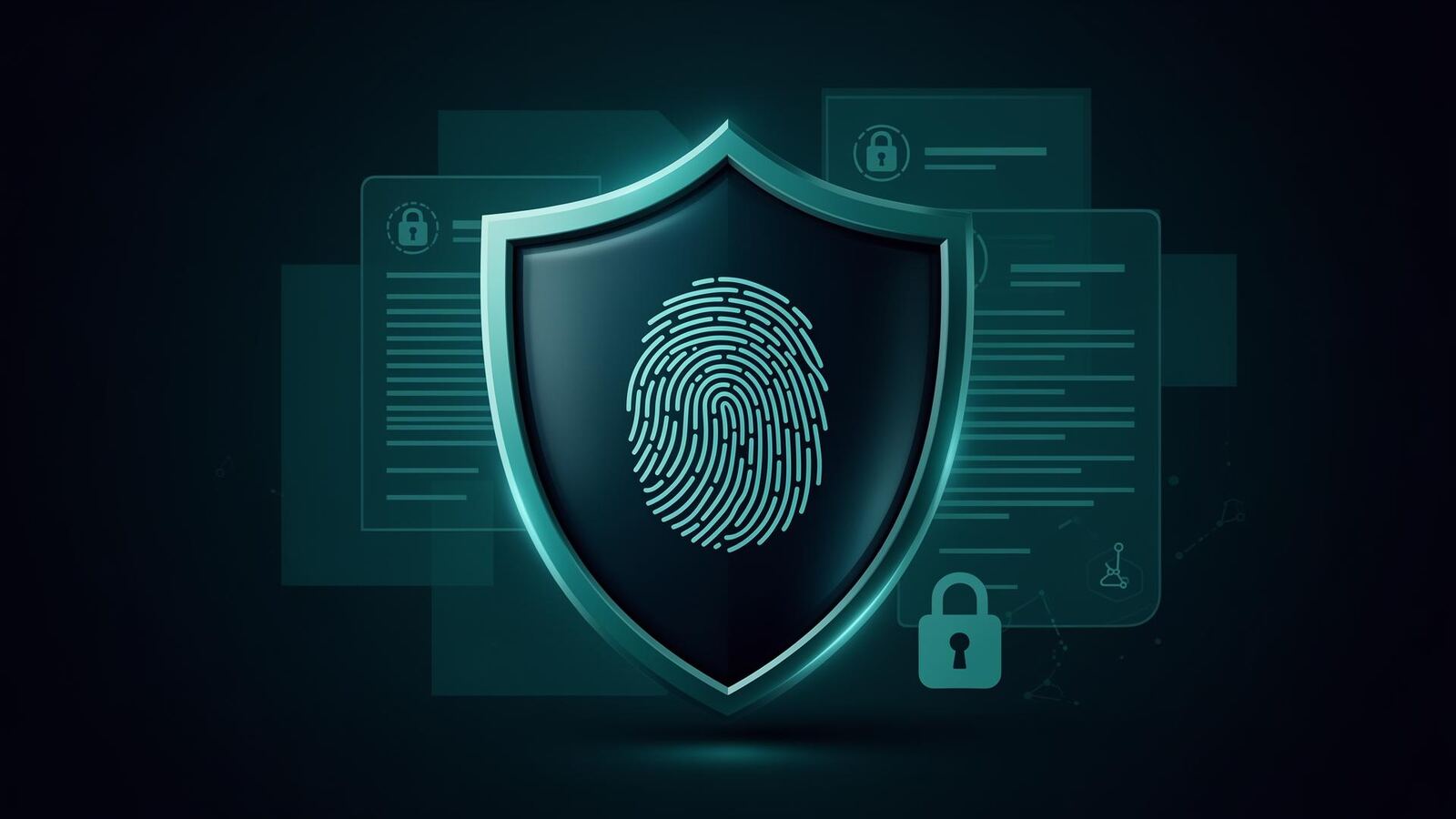 Privacy and compliance shield visual representing biometric data protection