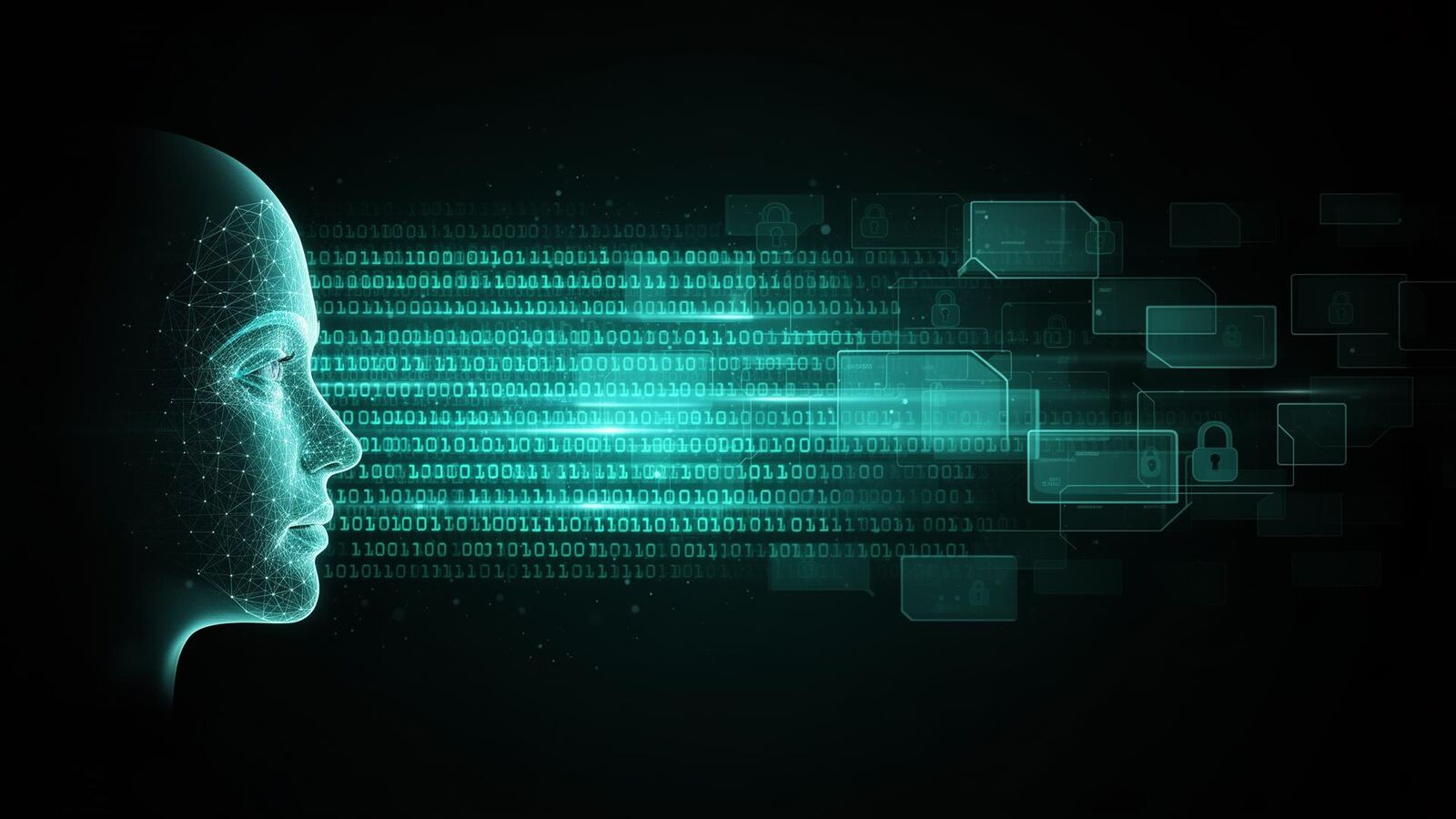 Abstract encrypted biometric data flowing securely to authorised access devices
